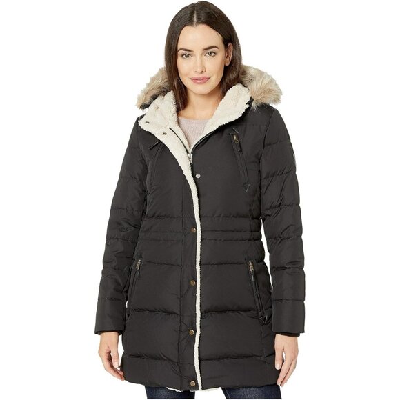 Lauren Ralph Lauren Black Sherpa Hooded Coat Jacket for Women, Medium New - Picture 5 of 6